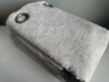 Dunelm Large Eyelet Textured Thick Chenille Cream Curtains +3 Cushion Covers