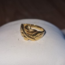 14 Carat Yellow Gold Russian  Puzzle Ring Size I.  Purchased In Turkey