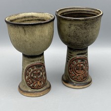 Tremar Pottery Wine Goblet X2