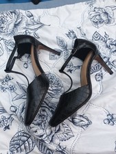 Ladies Next Black Leather T Bar NEW Court Shoes heels Size UK 6.5 Eur 40