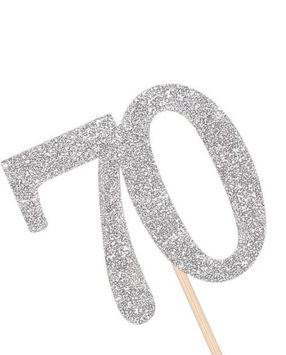 Silver glitter 70th birthday - 70th,