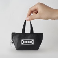 JAPAN IKEA EXCLUSIVE BLACK Knolig Mini Zipper Coin Keychain Bag Tote Key Holder