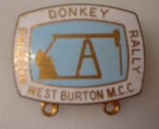 WEST BURTON M.C.C. NODDING DONKEY RALLY Enamel Pin Badge MotorCYCLE