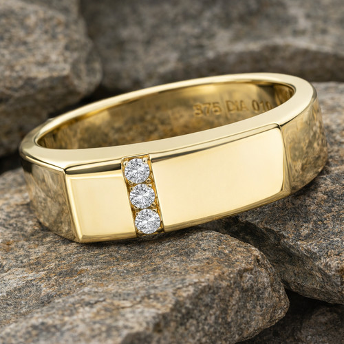 Men natural diamond ring - men's,