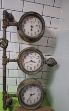 Industrial Retro Wall Clocks, Pipework old town clocks. PLEASE READ DESCRIPTION 