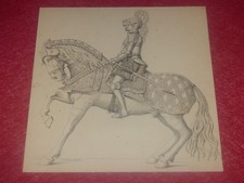 Drawing Original Ink End Xixth Sign J Justin Storck Rider Armour Middle Age