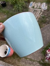 High Quality Houseplant Decorative Outer Pot Blue Hard Baked Terracotta