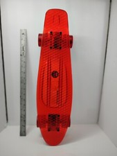 Retro Style Red Acrylic Halo Penny Skateboard 23" 