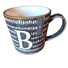 Fox And Ivy Mug Initial B Black And White