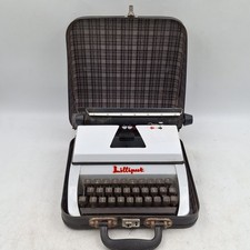 Typewriter Lilliput Portable white In Case Vintage  READ DESCRIPTION