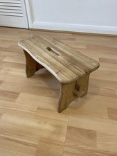 Amazing Vintage Small Wooden Rustic Stool Milking Stool Plant Stand