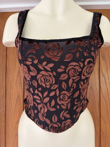 Boned bodice top sheer - bodice, black