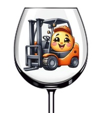 12x Colourful Forklift Truck Vinyl Sticker Decal Tumbler Wine Glass Bottle Mug