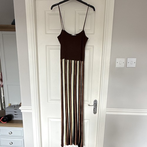 Zara brown striped scoop neck - zara,