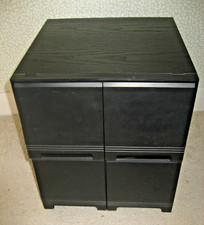 Vintage Box CD Storage Unit / Box 4 Drawer 80 CD Black Ash Holder Classic VGC