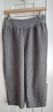Cut Loose Linen Pull On Pants Grey Made in USA Size S