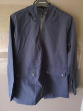 LADIES WATERPROOF WINDPROOF JACKET navy blue hooded coat  Size M Appox 42" Chest
