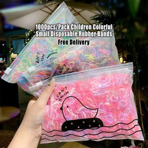 1000 mini clear hair elastics - 1000,