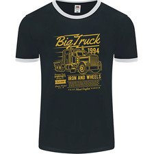 Big Truck Lorry Driver HGV Mens Ringer T-Shirt FotL