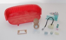 SYLVANIAN FAMILIES SPARE CARAVAN SHOWER TOILET ROLL IRONING BOARD IRON RED SOFA