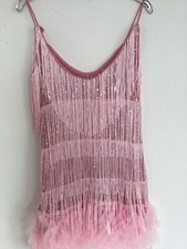 Flapper Dress Pink Sequin &
