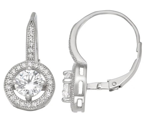 Sterling silver earrings - w/cz,