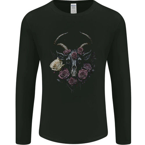 Goat skull with roses gothic - with,