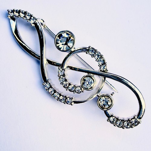 Musical note brooch treble - musical,
