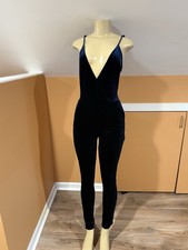 Blue Velour Velvet Bodysuit