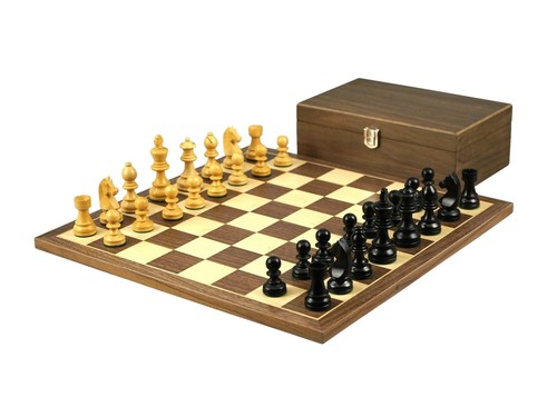 Walnut chess set inch with - set,