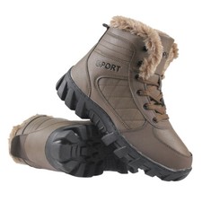 MENS HIKING BOOTS SNOW WALKING ANKLE WINTER TRAIL TREKKING TRAINERS SHOES FUR