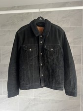 Levi’s Mens Premium Cord Corduroy Sherpa Jacket - Medium - Black