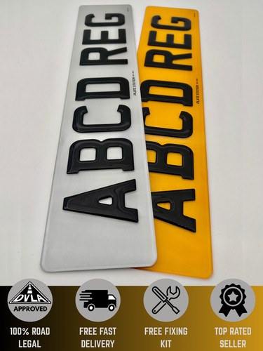 Black gel number plates - 3d,