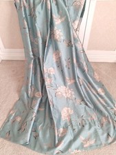 Next Curtains Floral Duck Egg Lined Curtains Size  168 X 228 Cm