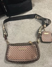 River Island Women's Crossbody Bag Cream/Brown/ Tan with Coin Purse