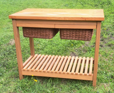 free standing kitchen island unit. Solid beech. Butchers block.  Ex display