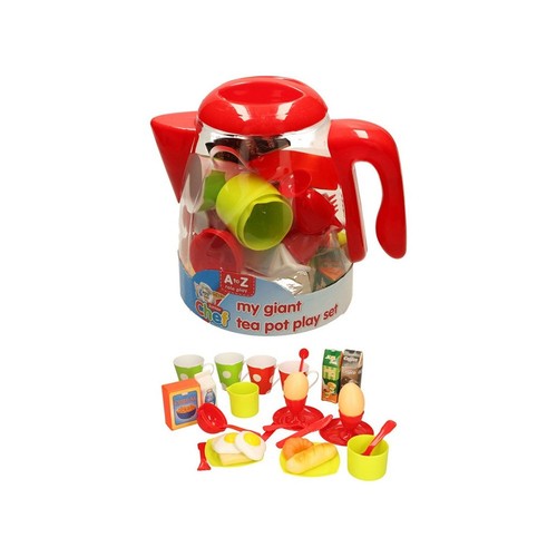 Medium size plastic tea set - size,