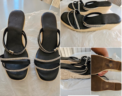 Black diamante detailed - black,