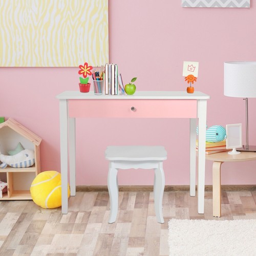 Kids vanity table and stool - and,