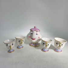 Disney Mrs Potts Teapot and 4