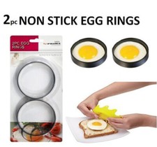 2PC NON STICK EGG RINGS SET KITCHEN CRAFT POACHING POACHED OR FRIED EGG RING