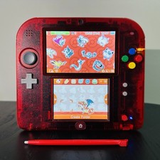 Nintendo 2DS Pokemon Red Charizard Transparent Console Special Edition PAL