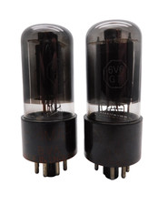 Matched Pair Vintage Brimar 6V6GT CV511 Black Glass Valves Tubes Used (V3)