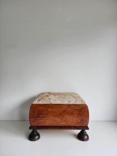 Antique vintage footstool with - vintage,