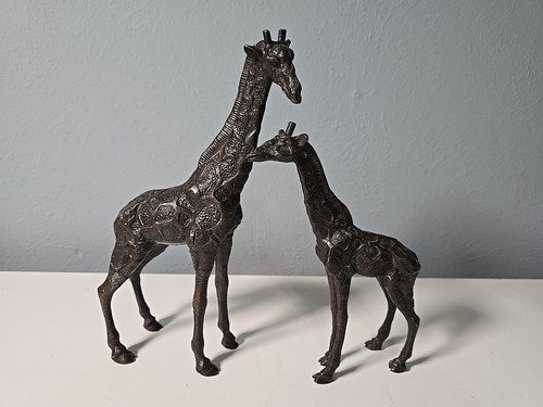 Vintage bronze giraffes set - bronze,
