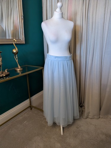 Blue tulle maxi skirt high - skirt,
