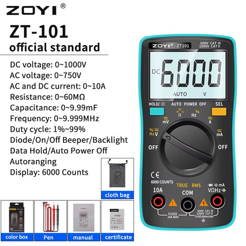 Zt101 digital multimeter - zt101,