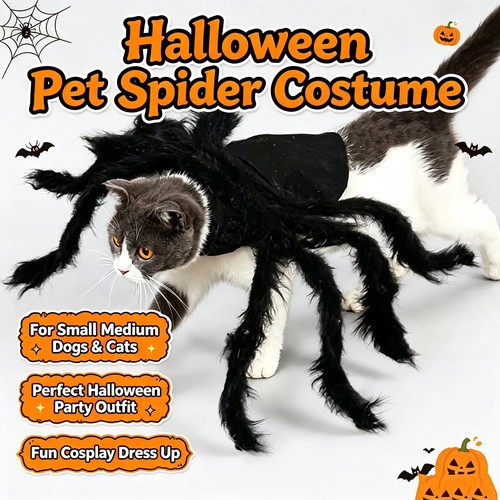 Halloween pet spider - halloween, black
