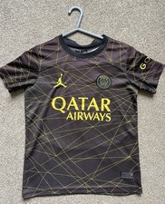 Paris Saint Germain Fourth Stadium Kit 2022 23 Kids Size 20. Mbappe Printed Back