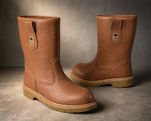 Mens leather steel toe cap - steel,